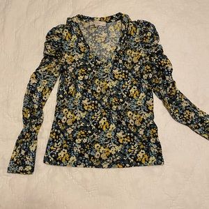 Floral puff sleeve top